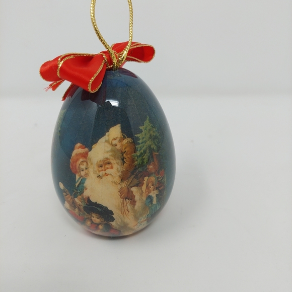 Vintage Patricia Reach Santa Victorian Style Egg Shaped Ornament Tomorrow Today - Picture 2 of 5